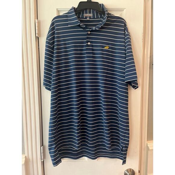 Peter Millar Summer Comfort Striped Golf Performance Polo Men XL Preppy Money - Picture 1 of 8
